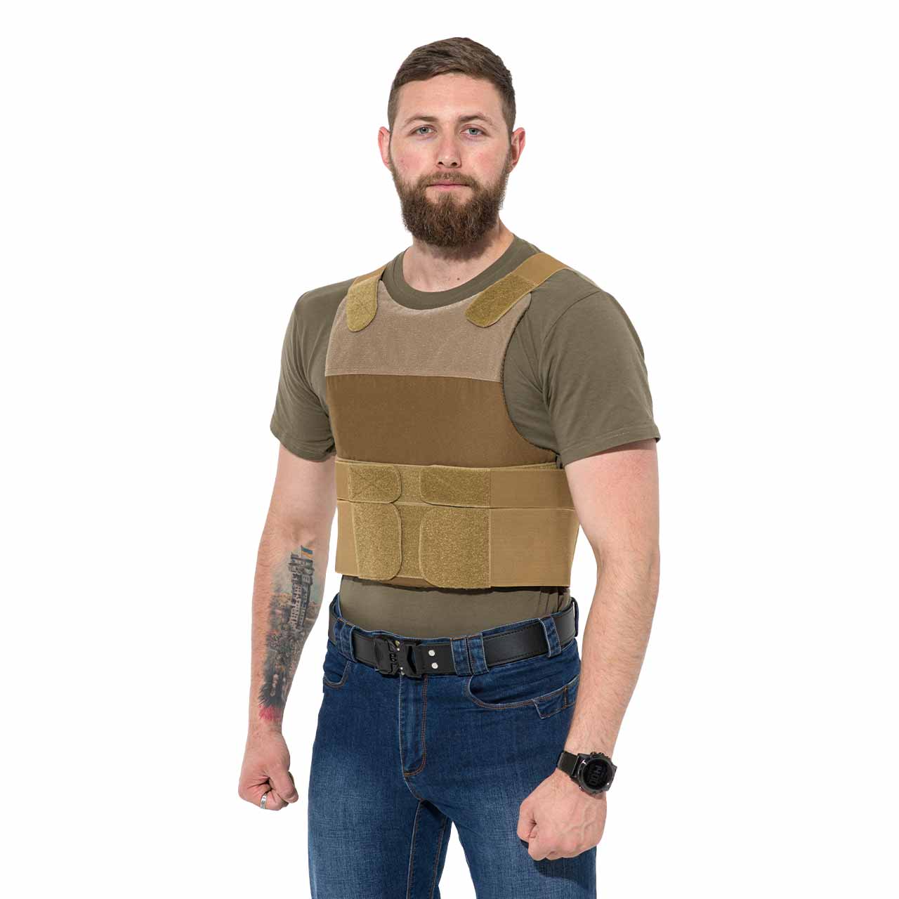 Concealable Body Armor Vest Slick, coyote